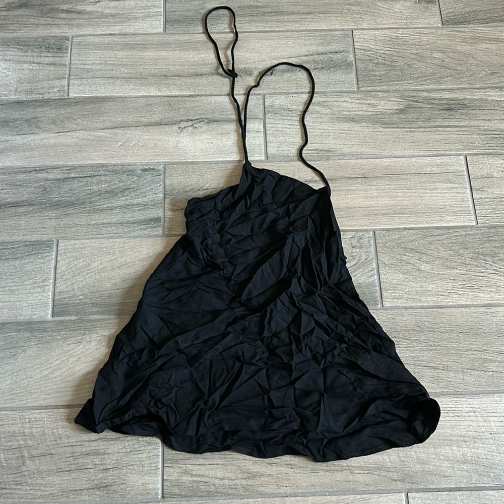 Veresa black halter dress